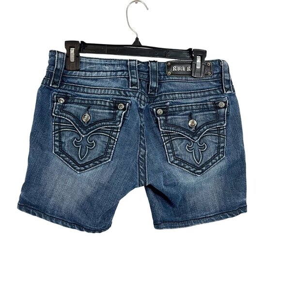 Rock Revival Celine Boot Medium Wash Denim Jean Shorts - Size 28 - Picture 2 of 9
